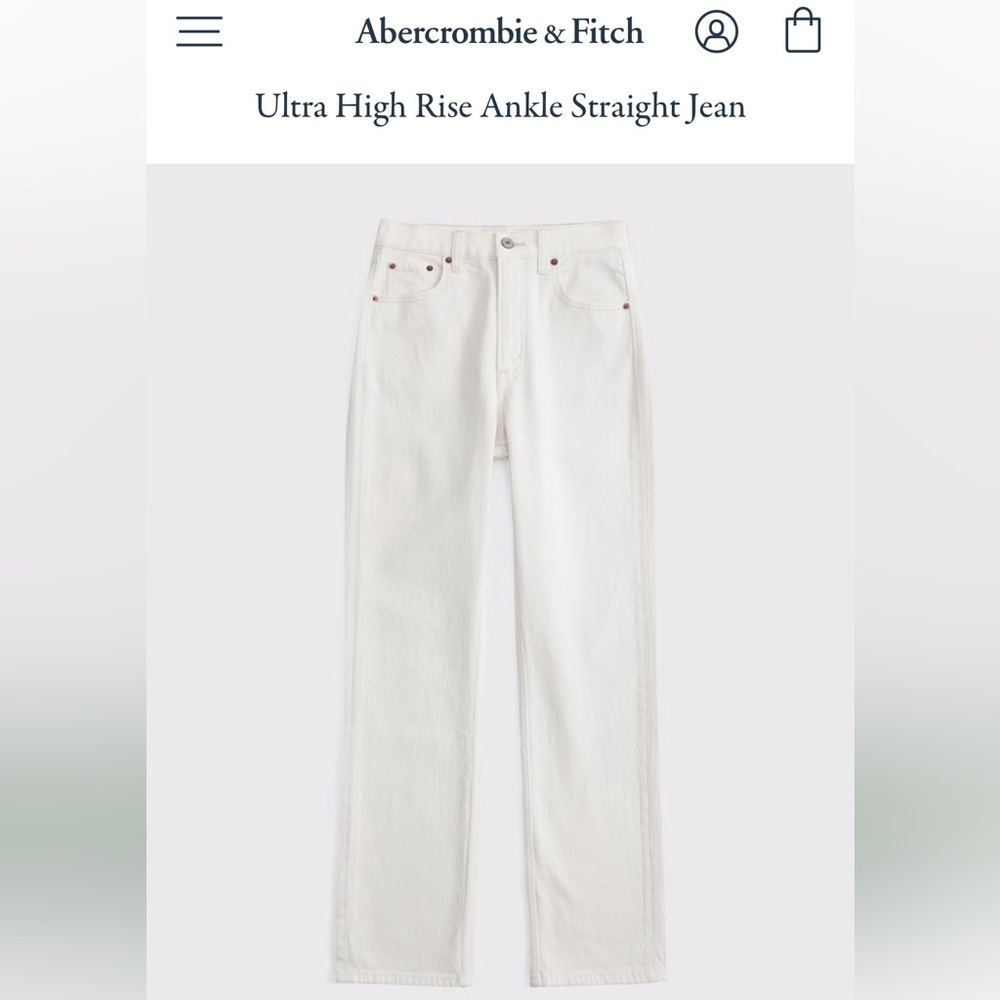 Abercrombie Curve Love Ultra High Rise Ankle Straight Jean